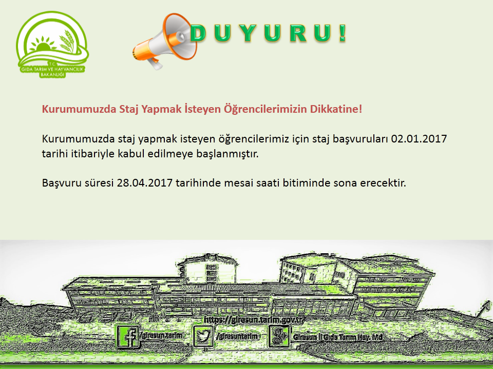 kurumumuzda staj yapmak isteyen